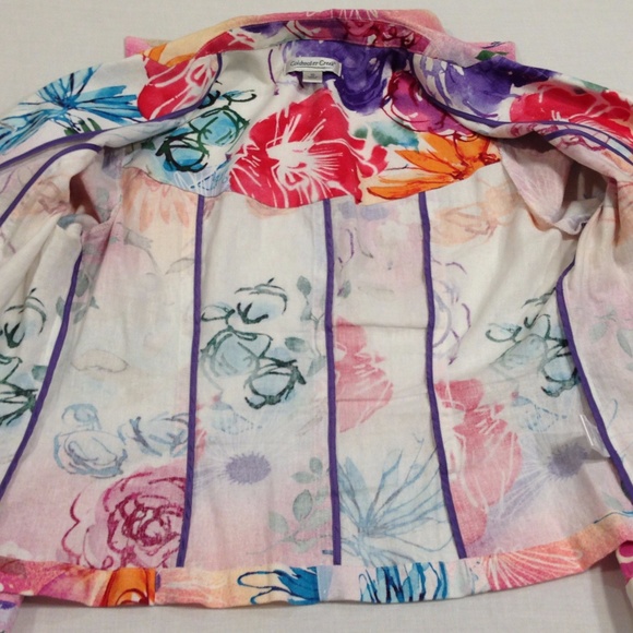 Coldwater Creek women’s floral jacket s 10 - Picture 6 of 8